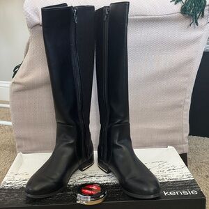 Kensie Tayson Classic Over-Knee Riding Boots in Sleek Black